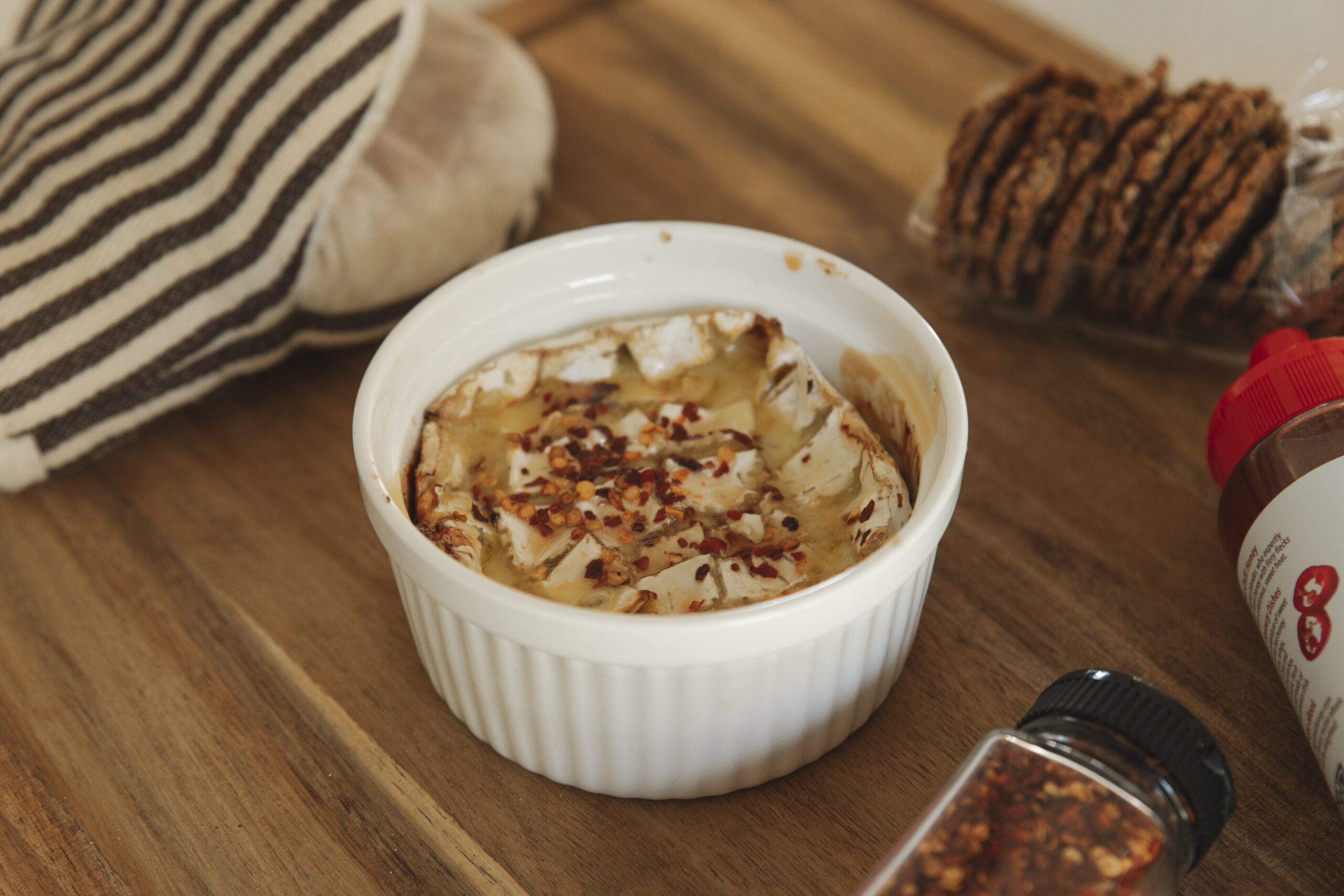 Baked King Island Double Brie with Spiced Honey & Chilli